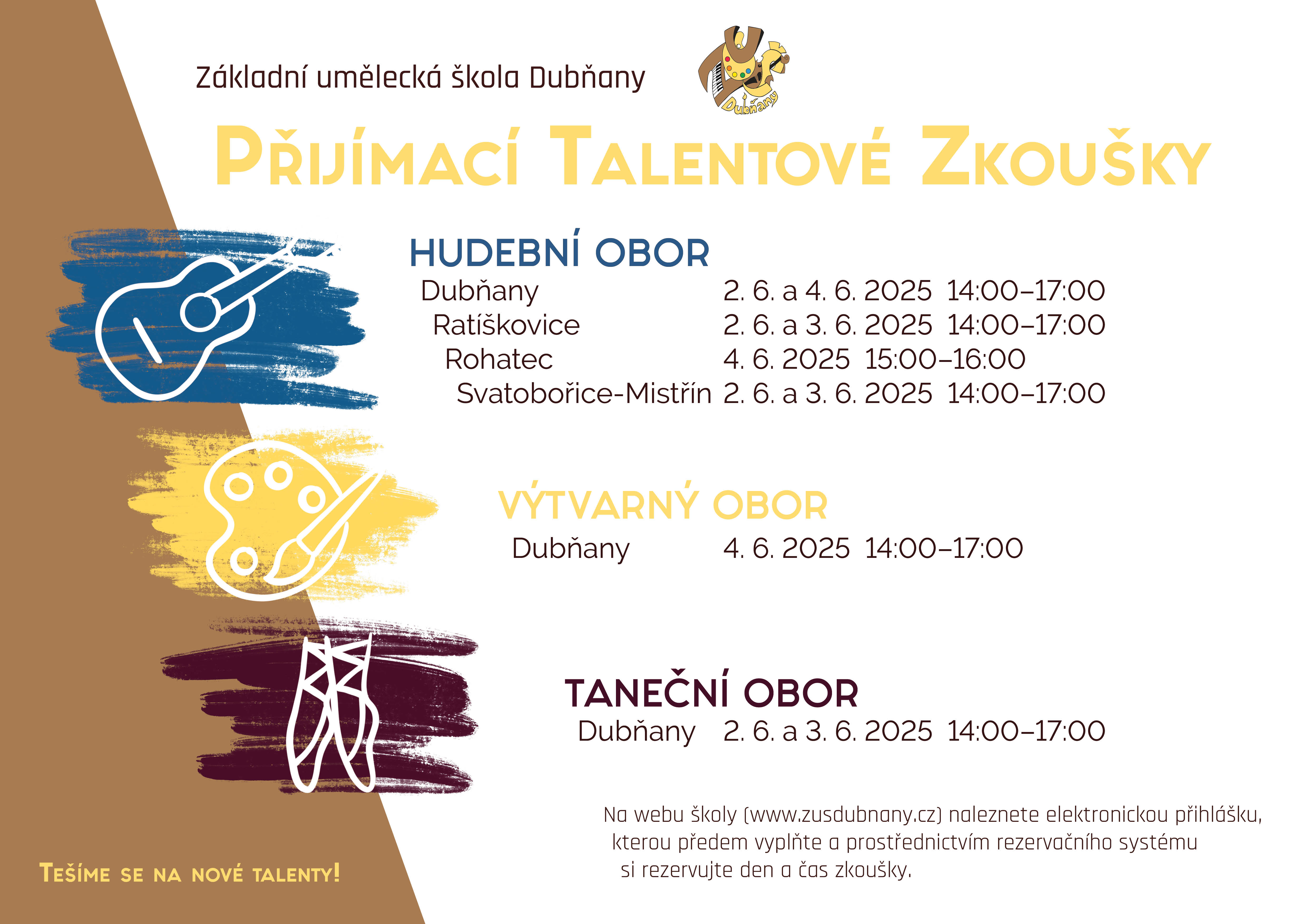 Přijímací talentové zkoušky ZUŠ Dubňany