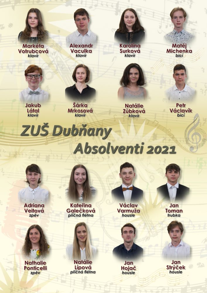 Absolventi ZUŠ Dubňany 2021