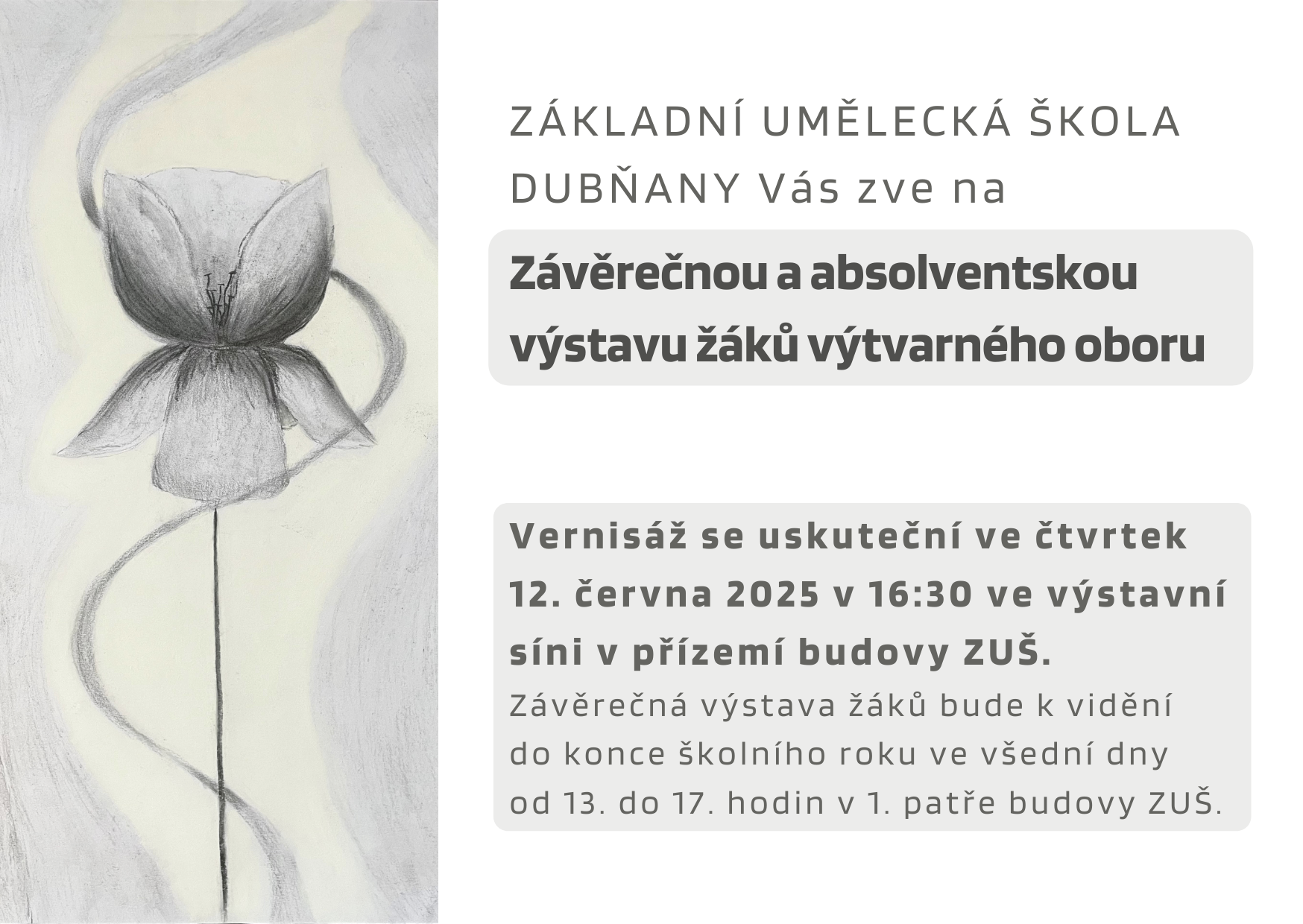 Závěrečná a absolventská výstava žáků výtvarného oboru