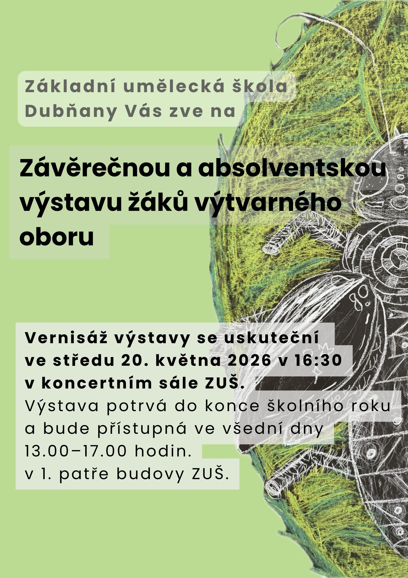 Absolventská a závěrečná výstava výtvarného oboru